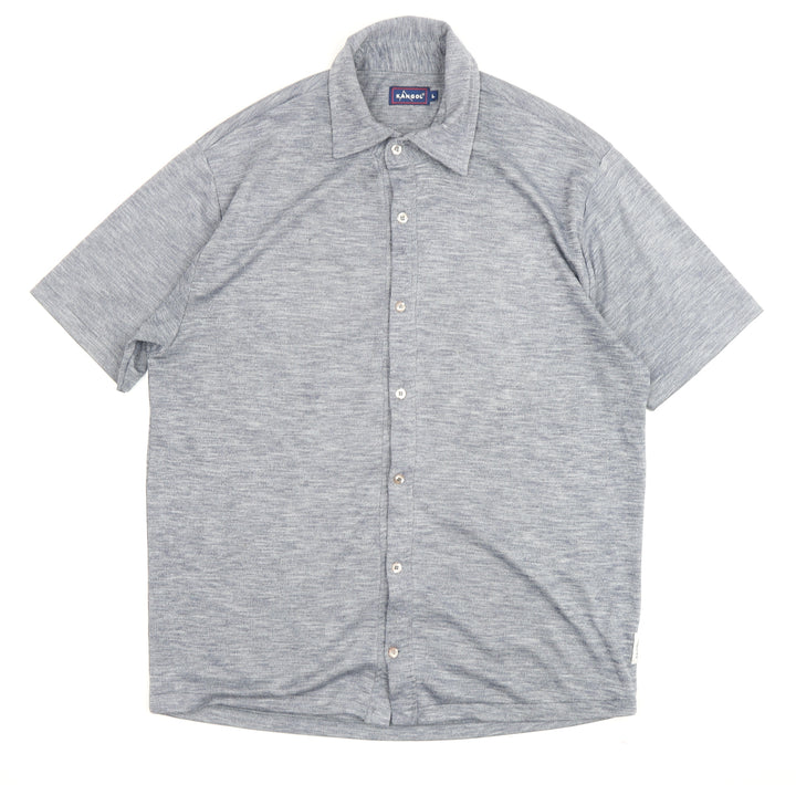 Kangol Men's Grey Short Sleeve Button-Up Shirt