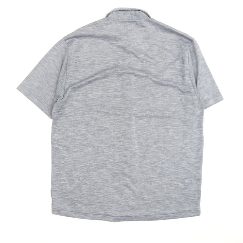 Kangol Men's Grey Short Sleeve Button-Up Shirt