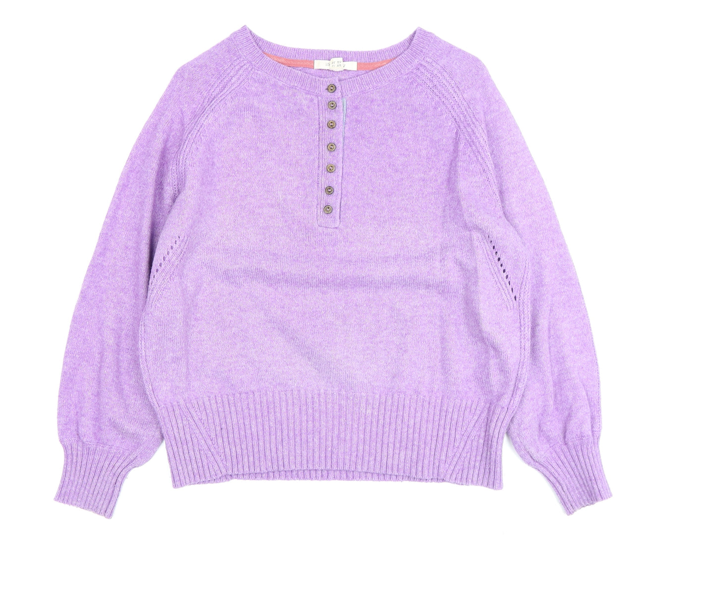 White Stuff Women's Purple Henley Jumper, Size 10