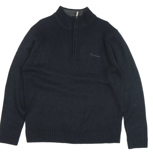 Pierre Cardin Men's Black Full Zip Jumper XL