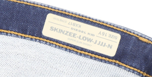 Diesel Teens Blue Skinny Jeans Size 16 Stretch Denim