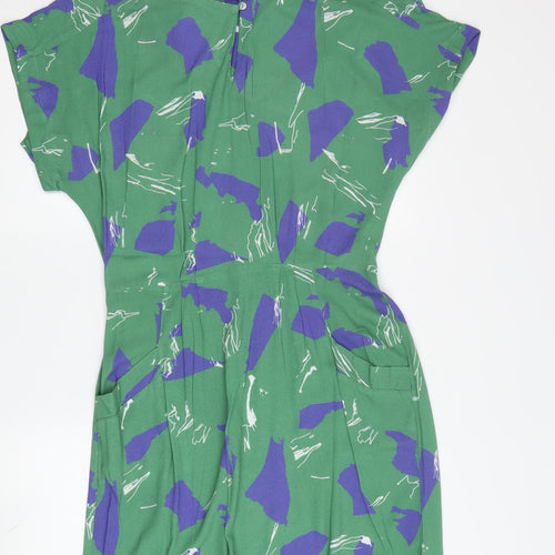 White Stuff Women's Green Short Sleeve Shift Dress