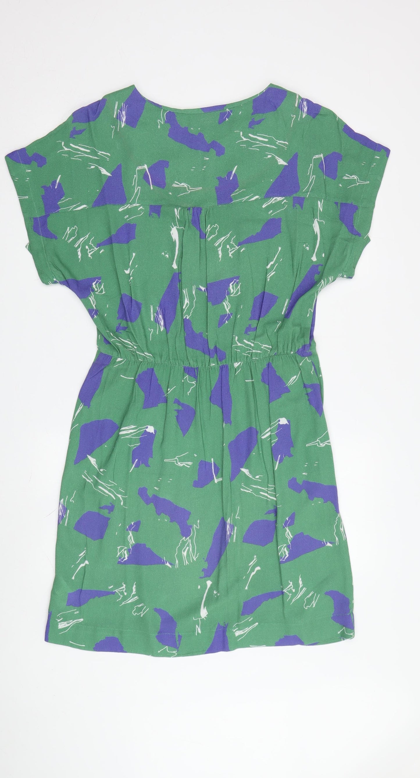 White Stuff Women's Green Short Sleeve Shift Dress