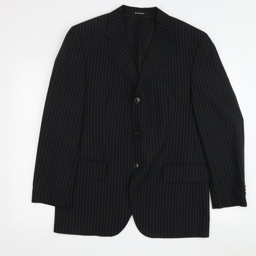 Baumler Men's Black Single Breasted Wool Suit Jacket Size 48