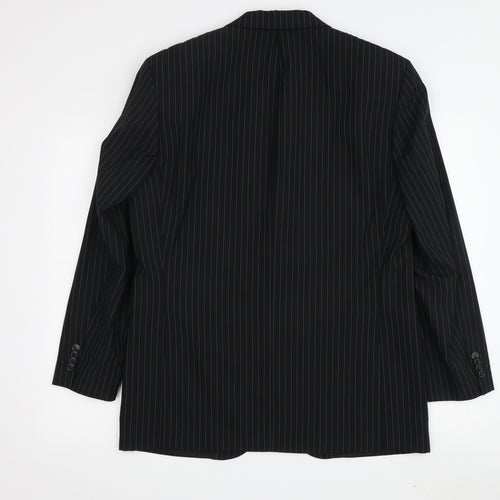 Baumler Men's Black Single Breasted Wool Suit Jacket Size 48