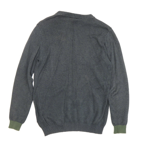 Jack & Jones Men's Green Pullover Jumper, Size S, Casual Knit