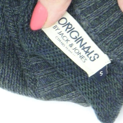 Jack & Jones Men's Green Pullover Jumper, Size S, Casual Knit