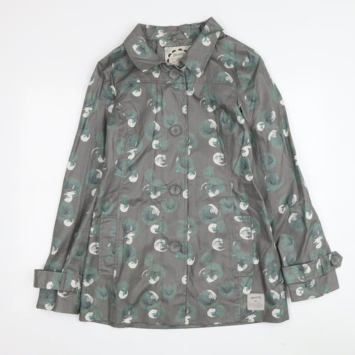Mantaray Women's Green Floral Rain Coat Jacket Size 8