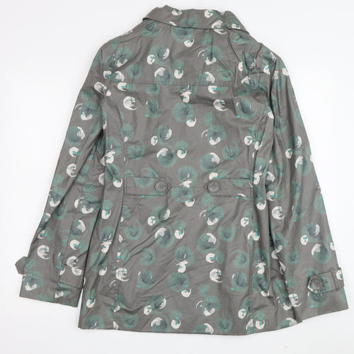 Mantaray Women's Green Floral Rain Coat Jacket Size 8