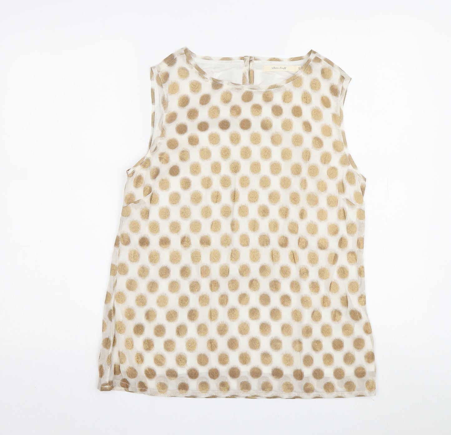 White Stuff Women Beige Polka Dot Blouse Size 10
