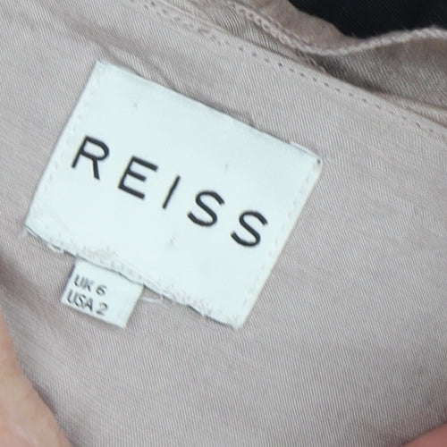 Reiss Women Beige Bodycon Strapless Ruffle Dress