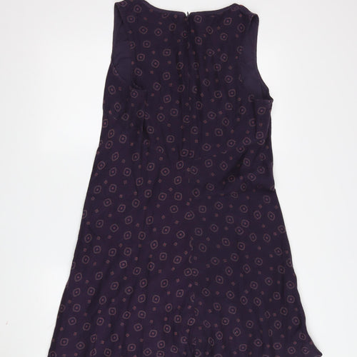 Fat Face Women's Purple Cotton Silk Shift Dress Size 12