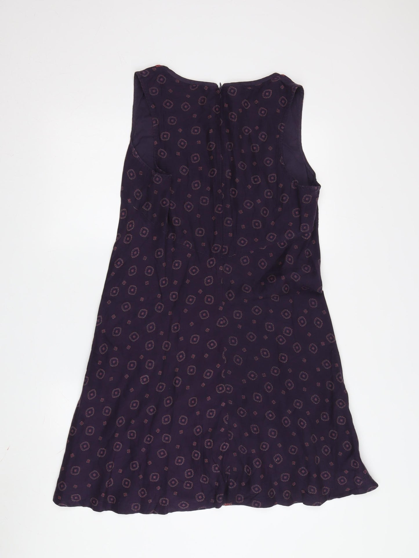 Fat Face Women's Purple Cotton Silk Shift Dress Size 12