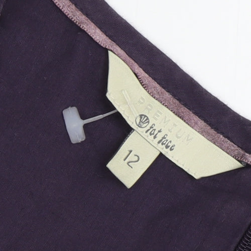 Fat Face Women's Purple Cotton Silk Shift Dress Size 12