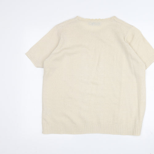 Honor Millburn Women's Ivory Cable-Knit Pullover M