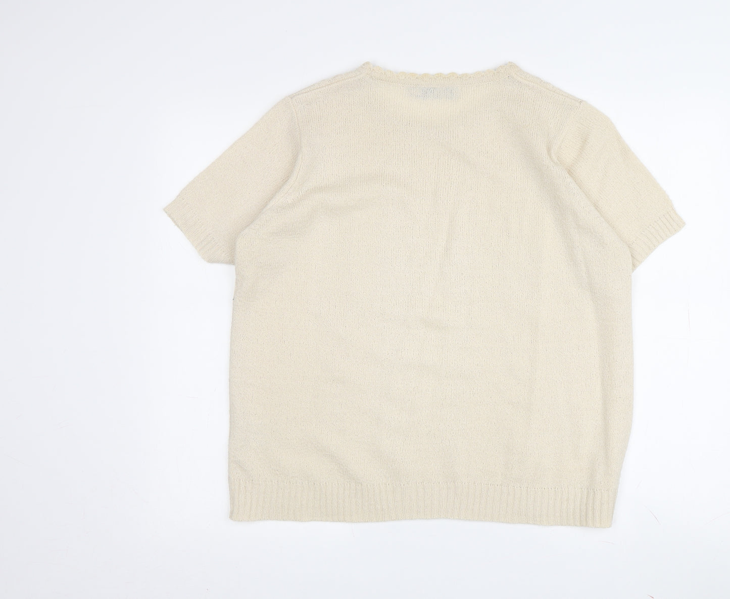 Honor Millburn Women's Ivory Cable-Knit Pullover M