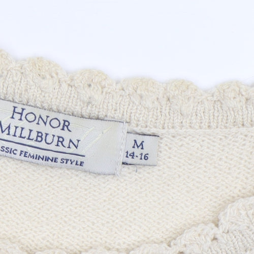Honor Millburn Women's Ivory Cable-Knit Pullover M