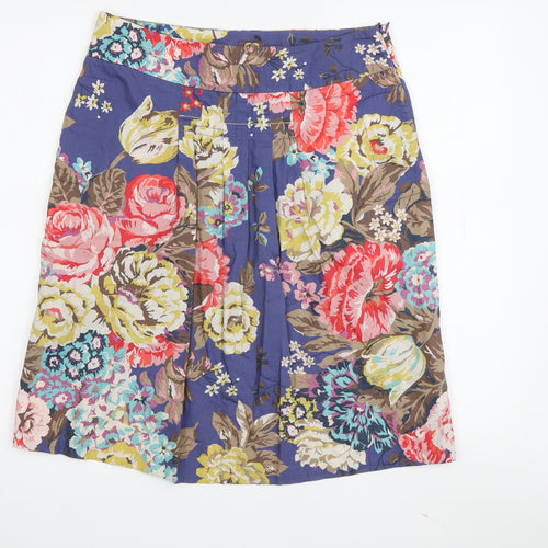 Joules Women's Multicoloured Floral A-Line Skirt Size 8