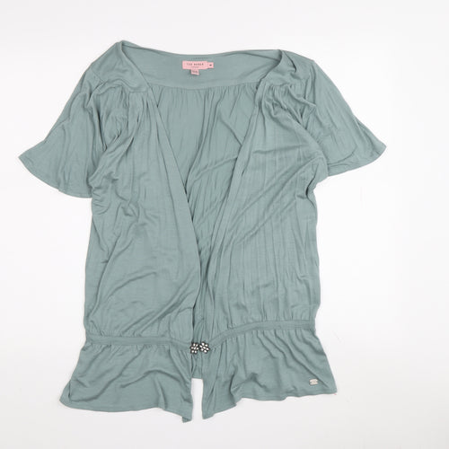 Ted Baker Women's Green Cropped Blouse Size 16