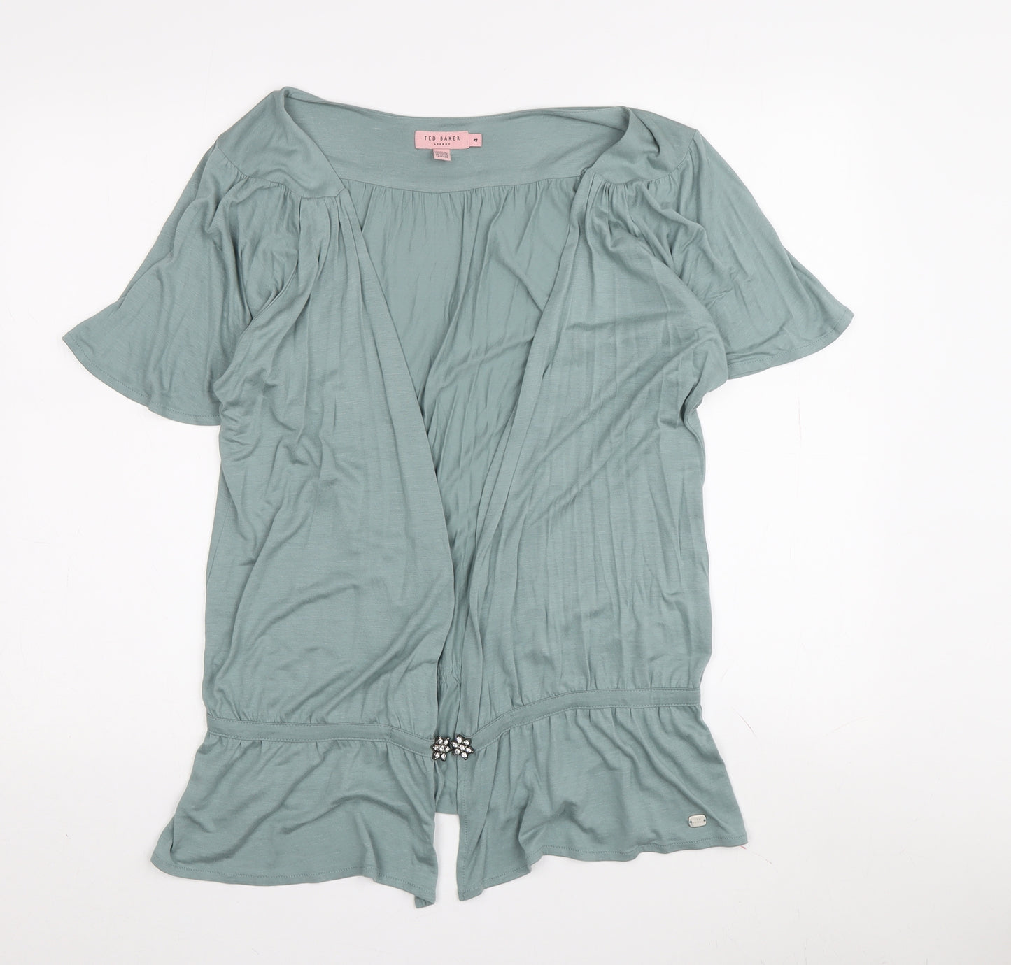 Ted Baker Women's Green Cropped Blouse Size 16
