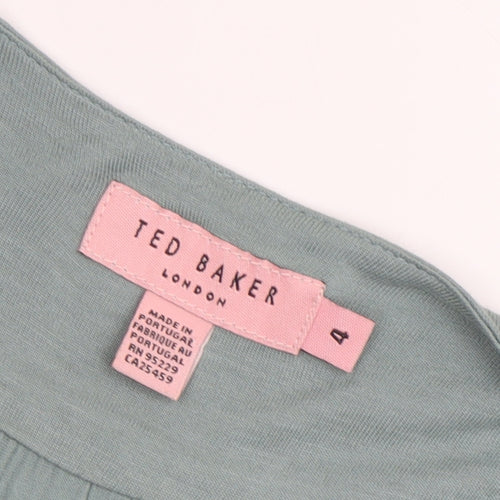 Ted Baker Women's Green Cropped Blouse Size 16