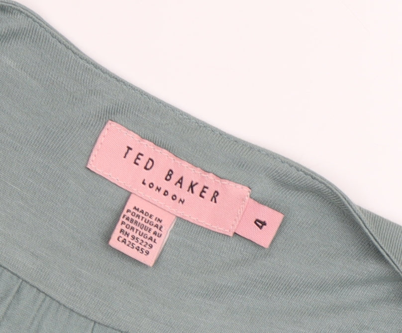 Ted Baker Women's Green Cropped Blouse Size 16