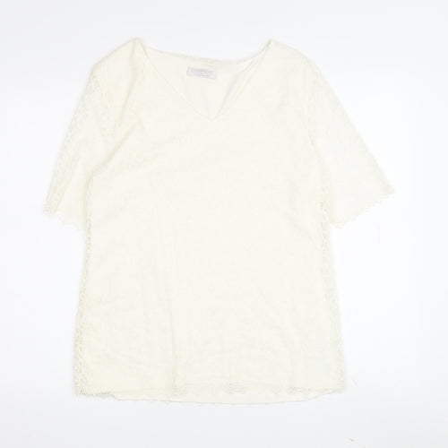 Colebrooke Women's Ivory Lace Wrap Blouse, S, Casual