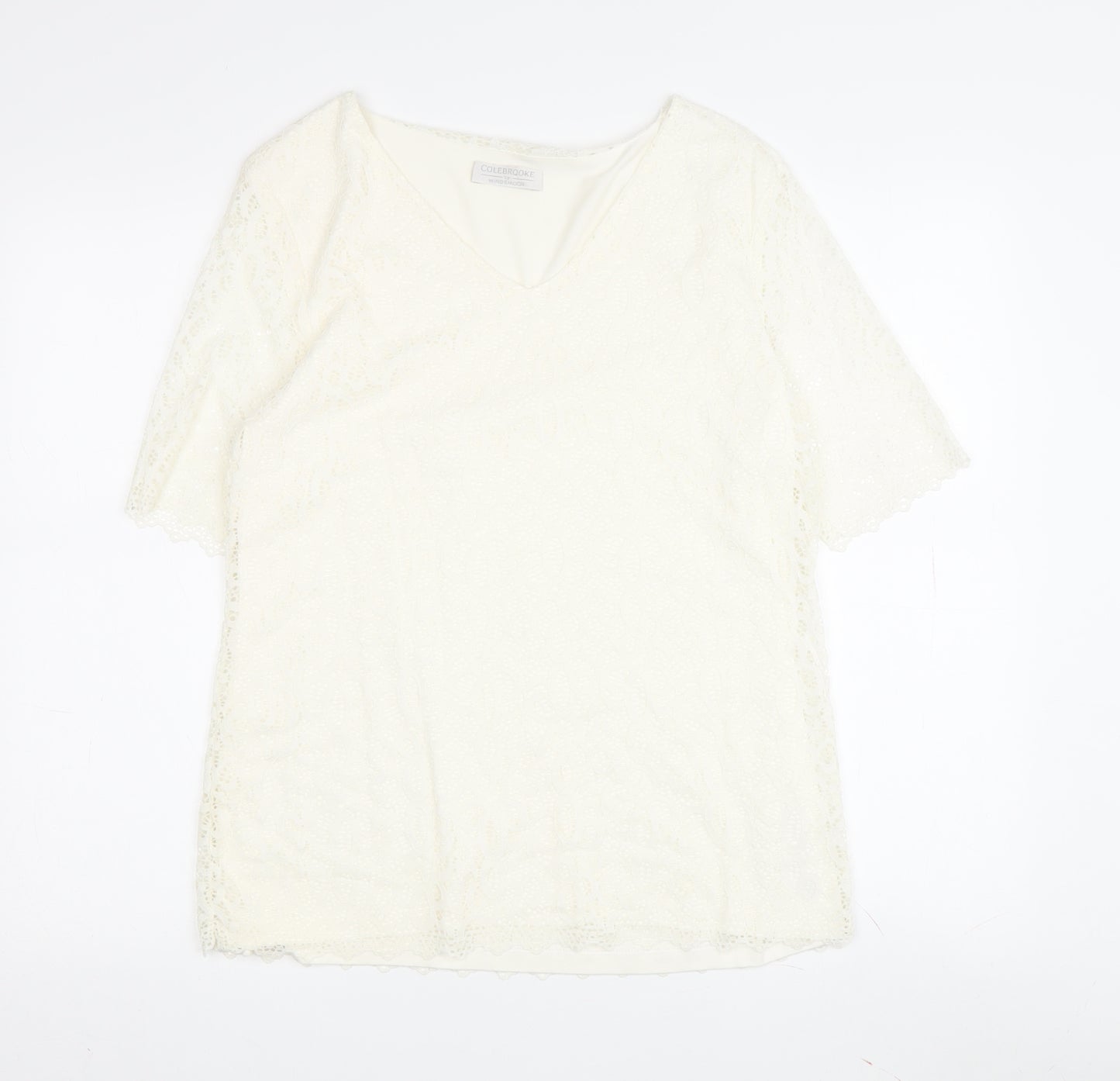 Colebrooke Women's Ivory Lace Wrap Blouse, S, Casual