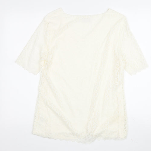 Colebrooke Women's Ivory Lace Wrap Blouse, S, Casual