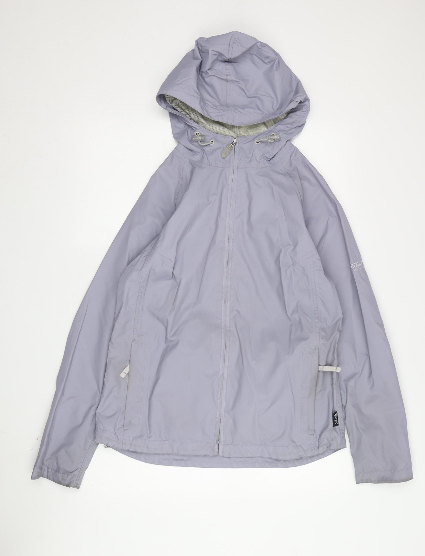 Regatta Women's Grey Hooded Rain Coat Size 10