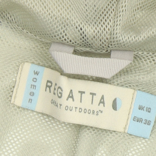 Regatta Women's Grey Hooded Rain Coat Size 10