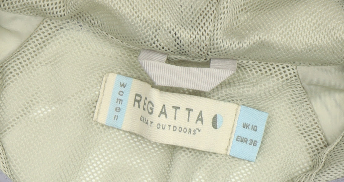 Regatta Women's Grey Hooded Rain Coat Size 10