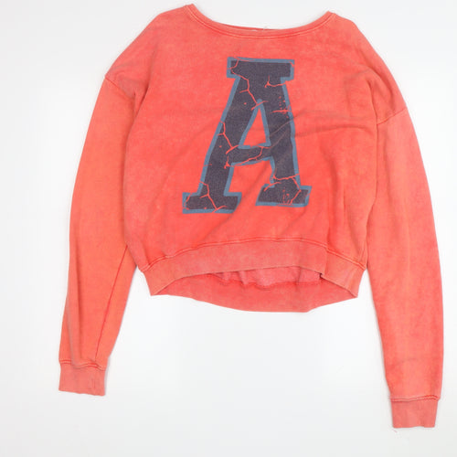 SoulCal & Co Orange Women's Graphic Print Pullover Sweatshirt Size 8