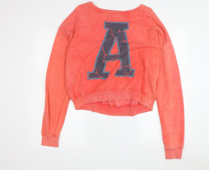 SoulCal & Co Orange Women's Graphic Print Pullover Sweatshirt Size 8