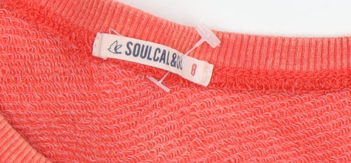 SoulCal & Co Orange Women's Graphic Print Pullover Sweatshirt Size 8