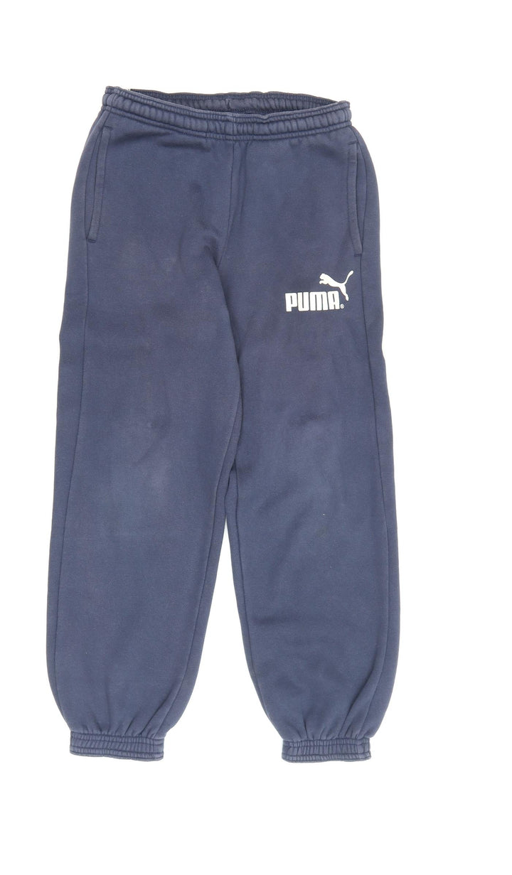 Puma Boys Blue Jogger Trousers Cotton Blend Size 8