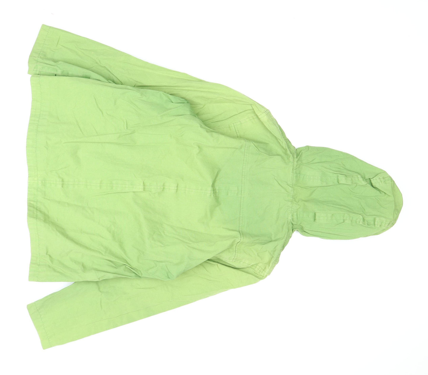 RAIN Women's Green Rain Coat, Hooded, Size 12, Organic Cotton