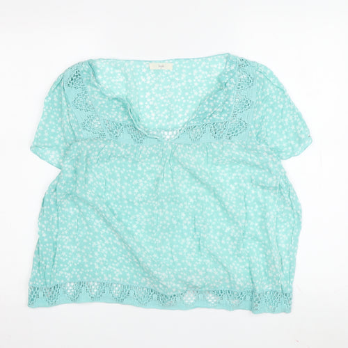 Hush Women Blue Floral Blouse V-Neck Camisole
