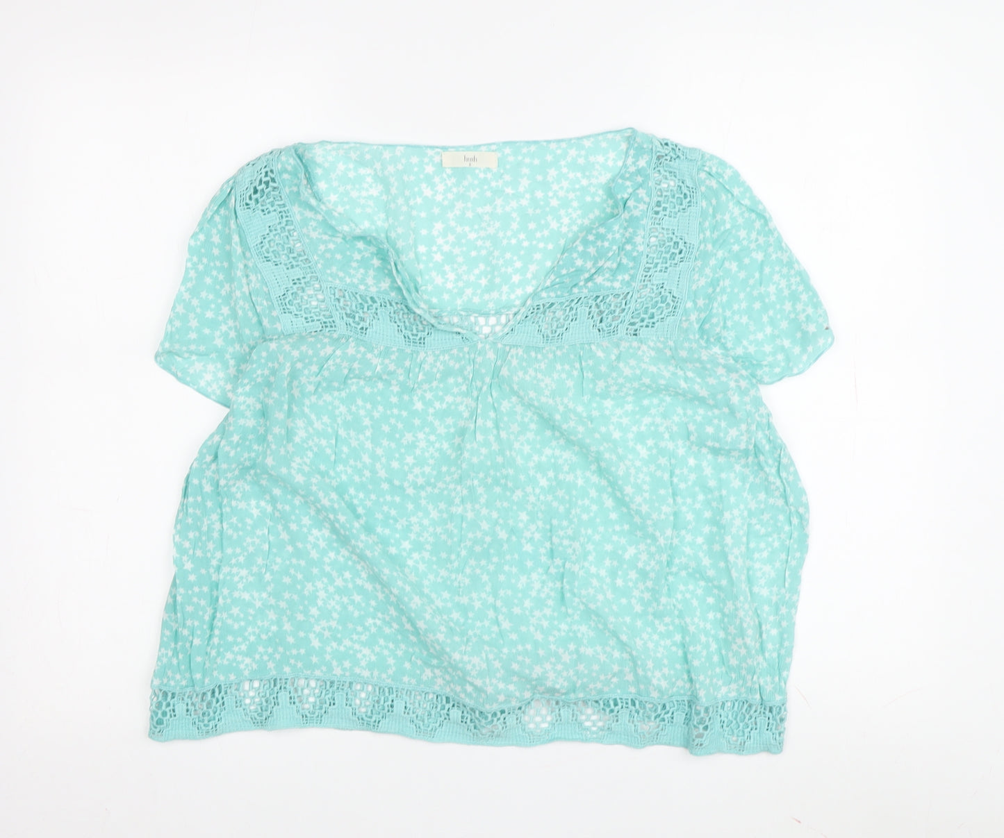 Hush Women Blue Floral Blouse V-Neck Camisole