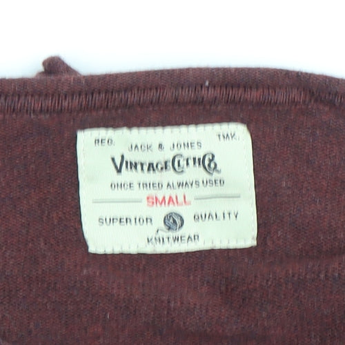 Jack & Jones Red Wool Men's S Pullover Jumper