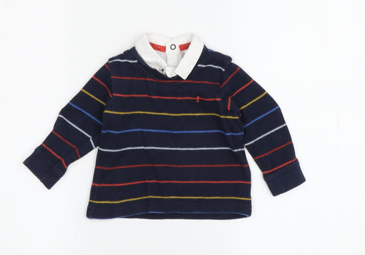 Jasper Conran Boys Multicoloured Striped Collared Jumper