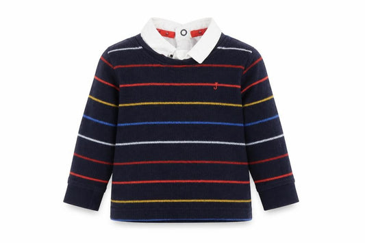 Jasper Conran Boys Multicoloured Striped Collared Jumper