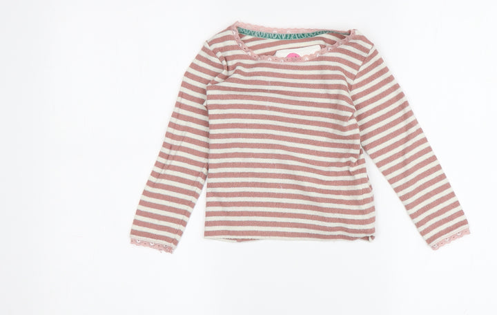 Boden Girls Multicoloured Jumper, Size 2-3, Glitter Stripes