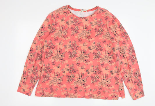 Woolovers Women's Pink Floral Long Sleeve T-Shirt