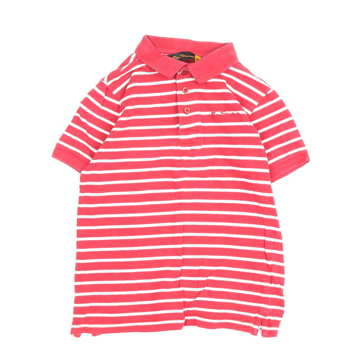 Ben Sherman Boys Red Striped Polo Shirt 8-9 Years Casual Wear