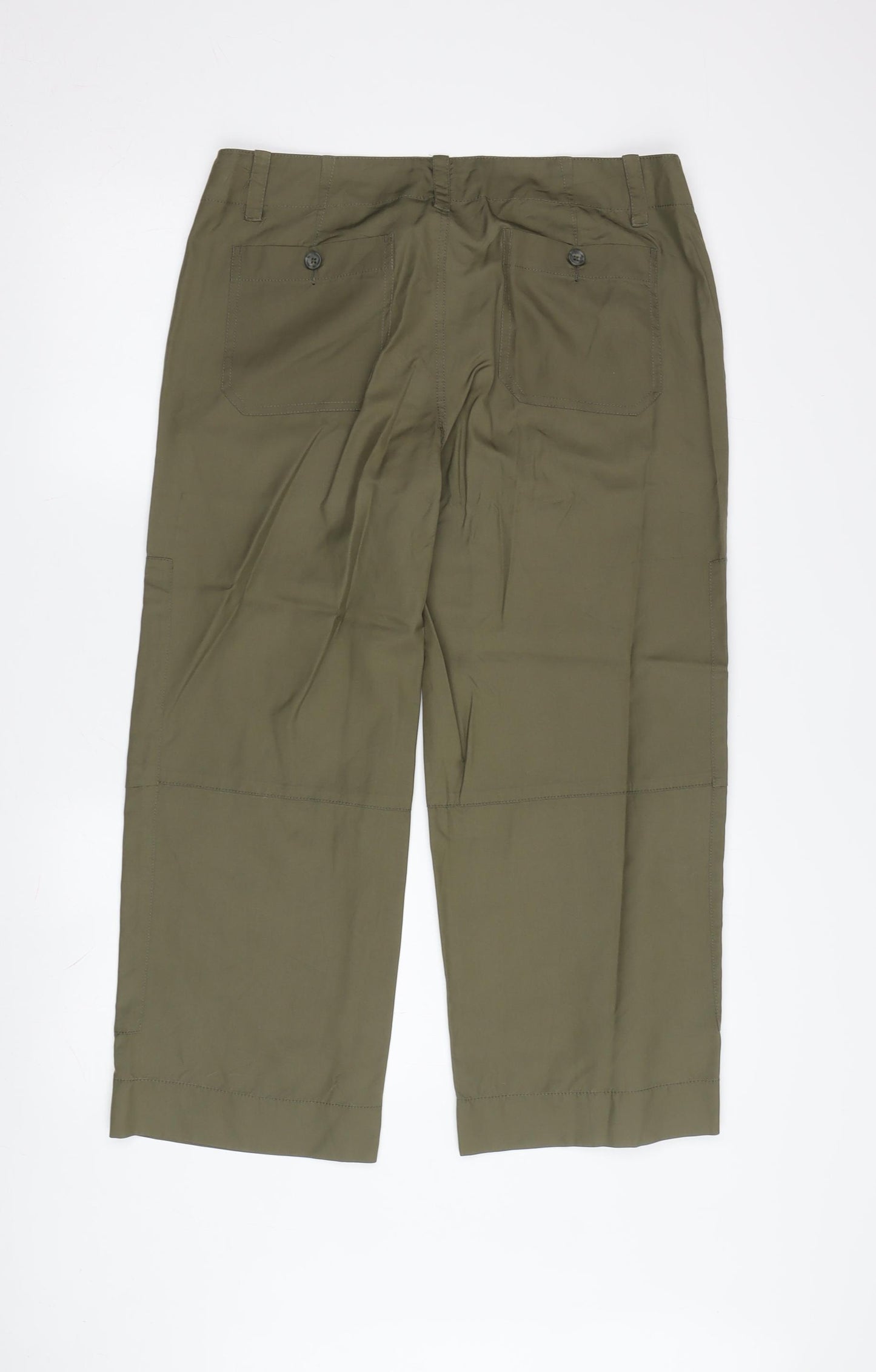 Banana Republic Women’s Green Silk Cargo Trousers Size 6