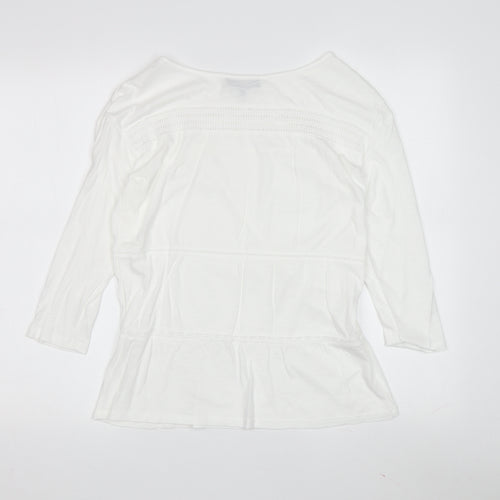 Laura Ashley Women's White 3/4 Sleeve Top
