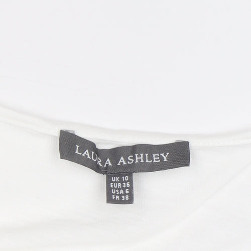 Laura Ashley Women's White 3/4 Sleeve Top