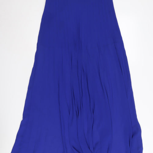River Island Women's Blue Pleated Long Skirt Size 8