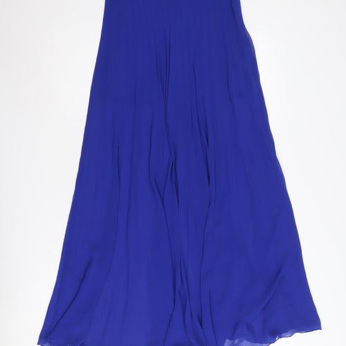 River Island Women's Blue Pleated Long Skirt Size 8